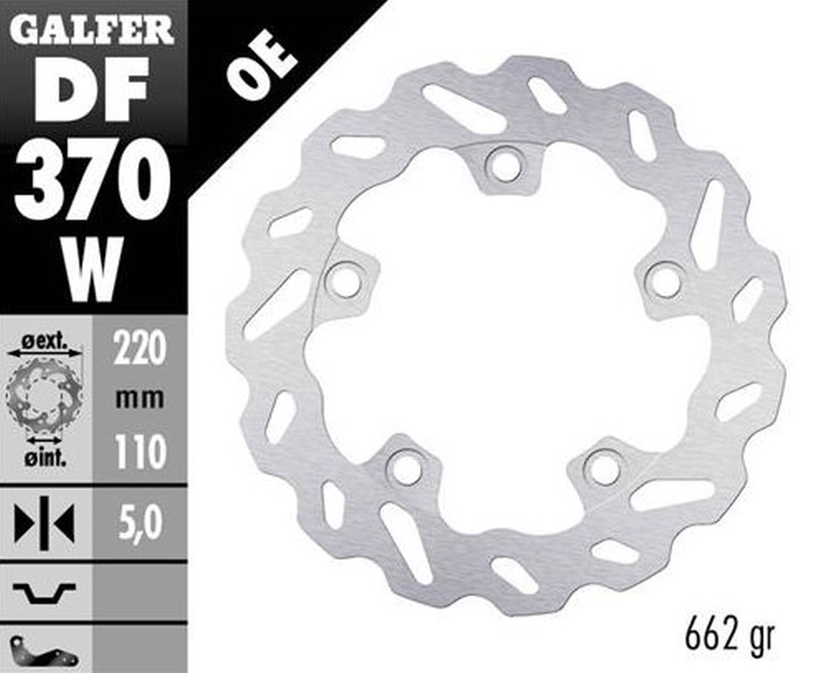 Brake disc rearGALFER DF370W