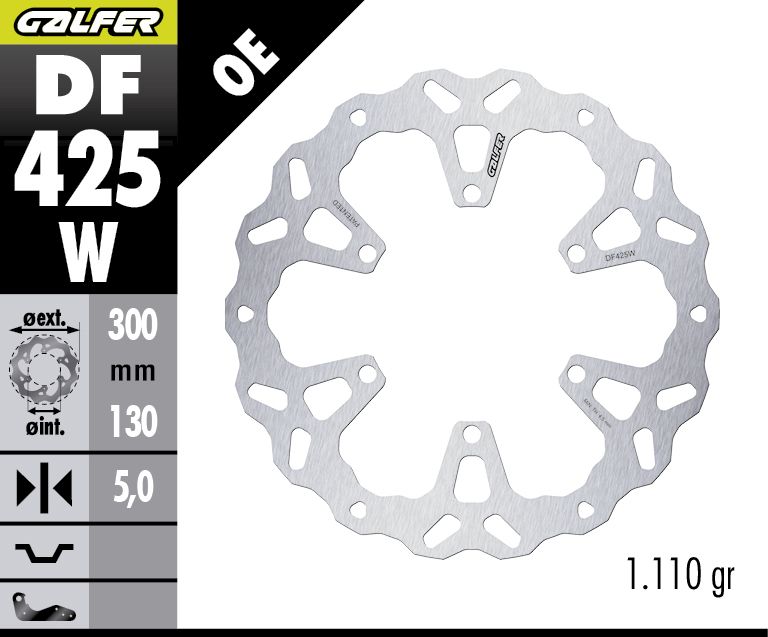 GALFER brzdový kotouč přední KAWASAKI KLE 500 '26- (WAVE FIXED) (300X130X5MM)