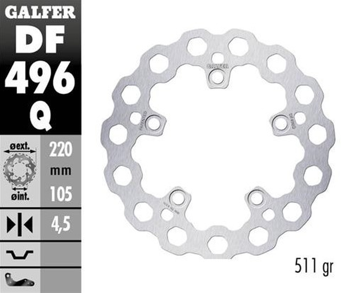 Brake disc rearGALFER DF496Q