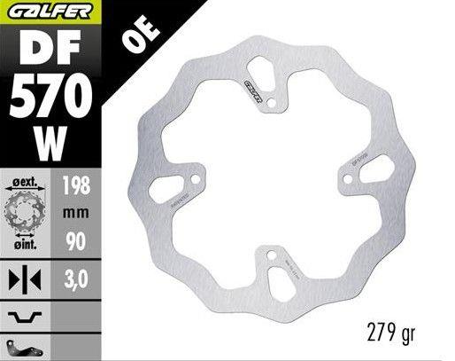 GALFER přední brzdový kotouč KTM SX 65 25-; HUSQVARNA TC 65 25-; GAS GAS MC 65 25- (198X90X3mm) WAVE (GALFER přední brzdový kotouč KTM SX 65 25-;)
