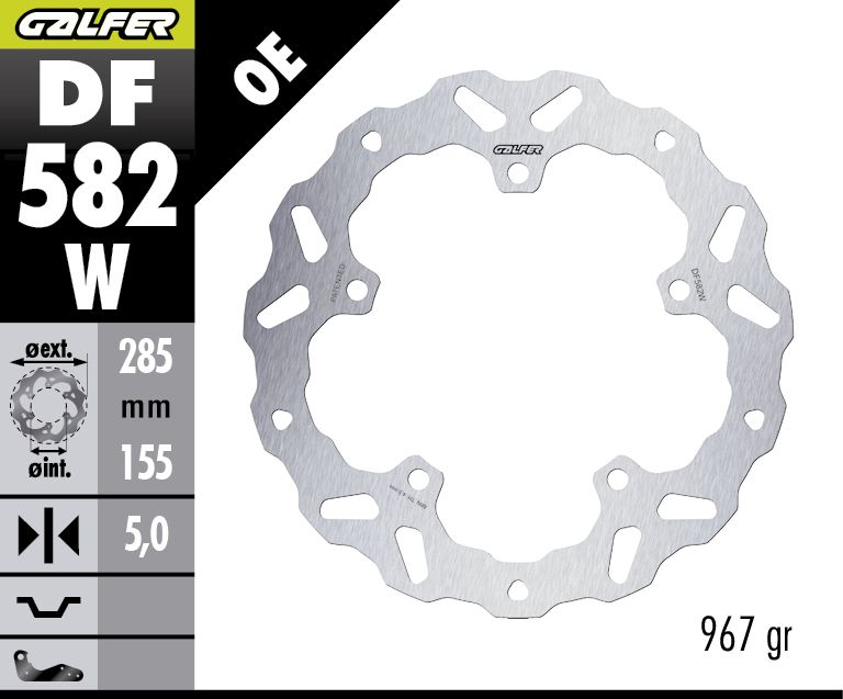 GALFER brzdový kotouč přední KTM 390 ENDURO R '25- (WAVE FIXED) (285X155X5MM)