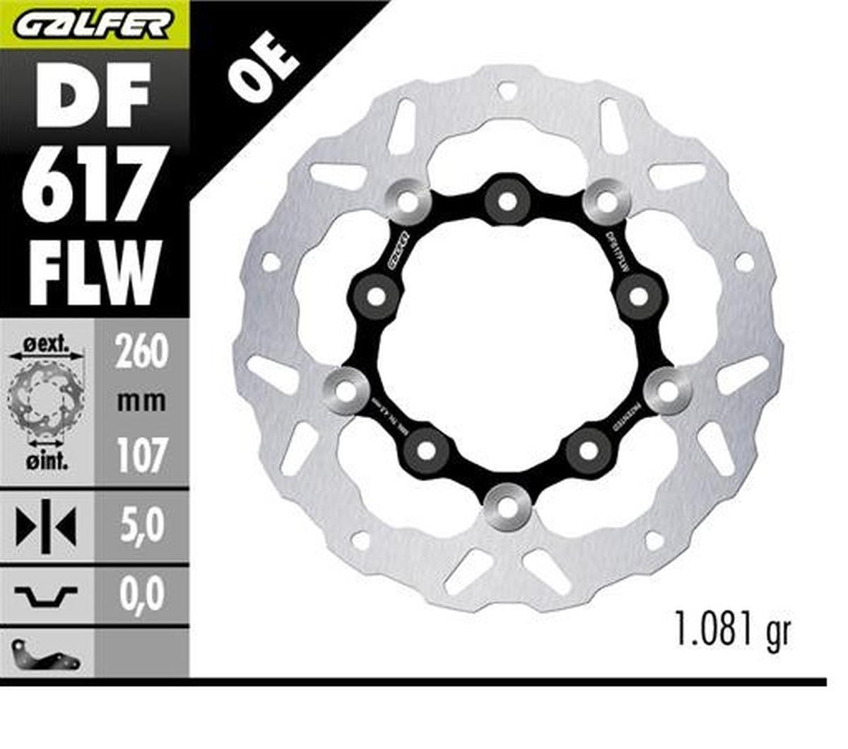 Brake disc rearGALFER DF617FLW