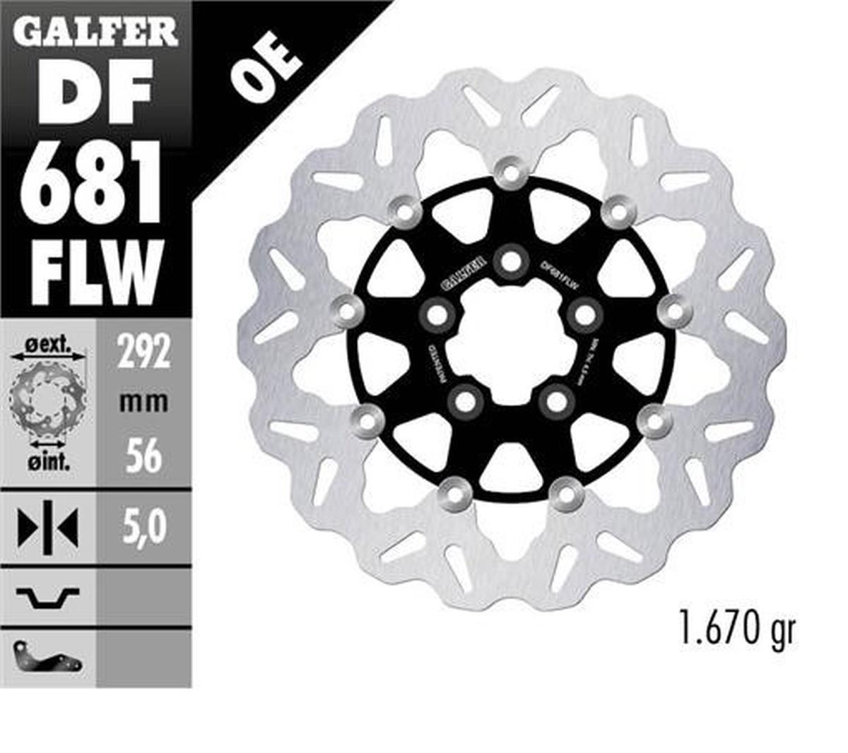 GALFER přední brzdový kotouč / zadní HARLEY-DAVIDSON (292X56X5) plovoucí