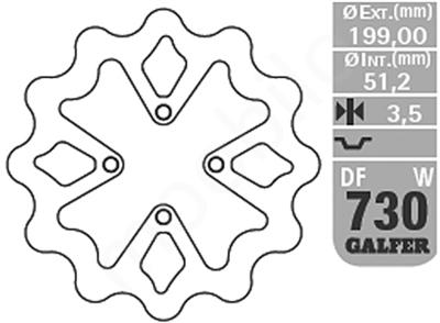 Brake disc rearGALFER DF730W