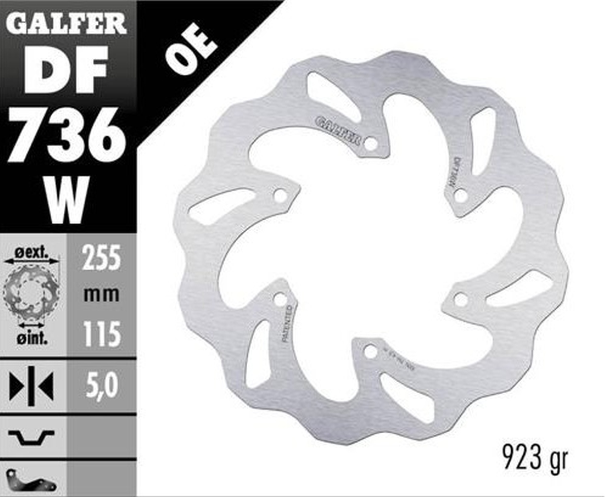 Brake disc rearGALFER DF736W