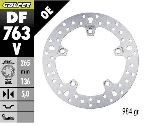 Brake disc rearGALFER DF763V