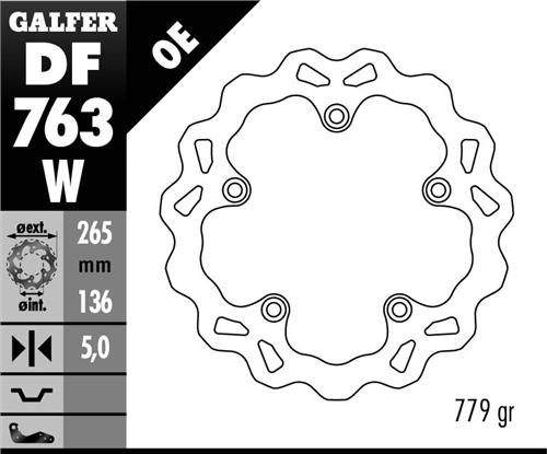 Brake disc rearGALFER DF763W