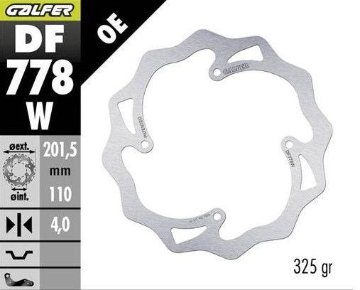 GALFER brzdový kotouč zadní KTM SX 85 07-10; XC 105 07- (201X110X4) WAVE (GALFER brzdový kotouč zadní KTM SX 85 07-10; XC 105 07- (201X110X4) WAVE)