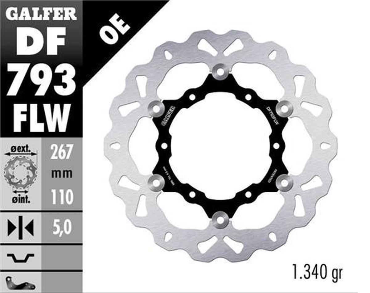 Brake disc rearGALFER DF793FLW