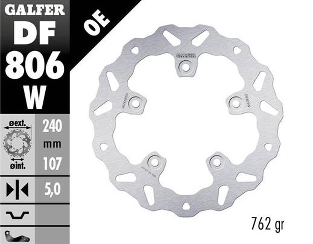 Brake disc rearGALFER DF806W