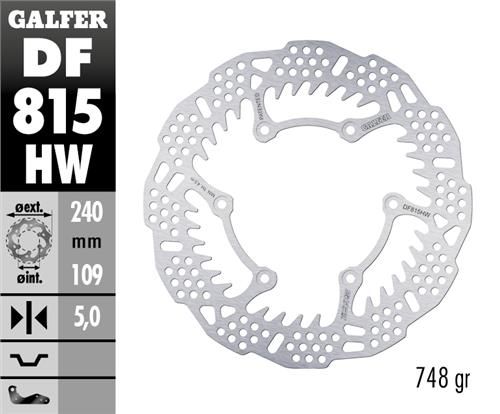 Brake disc rearGALFER DF815HW