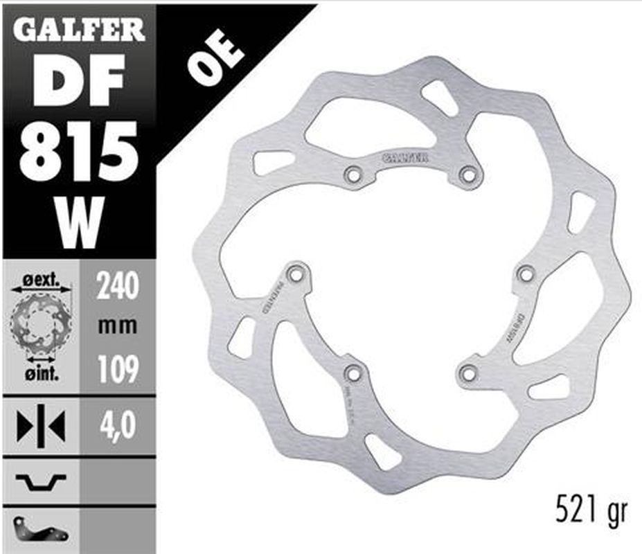 Brake disc rearGALFER DF815W