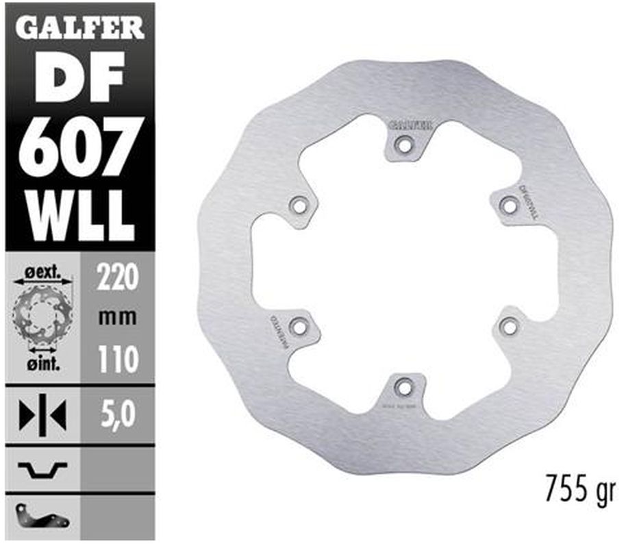 Brake disc rearGALFER DF815WLL