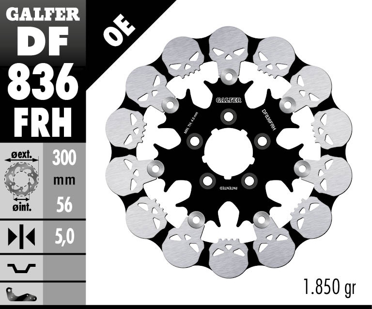Brake disc rearGALFER DF836FRH