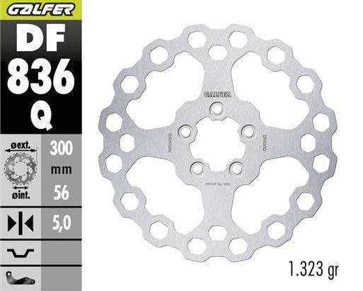 Brake disc rearGALFER DF836Q