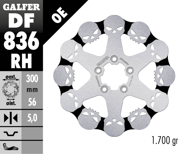 Brake disc rearGALFER DF836RH