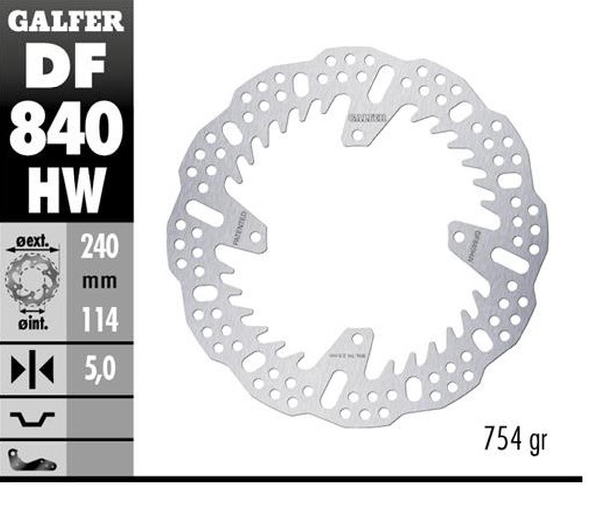 Brake disc rearGALFER DF840HW
