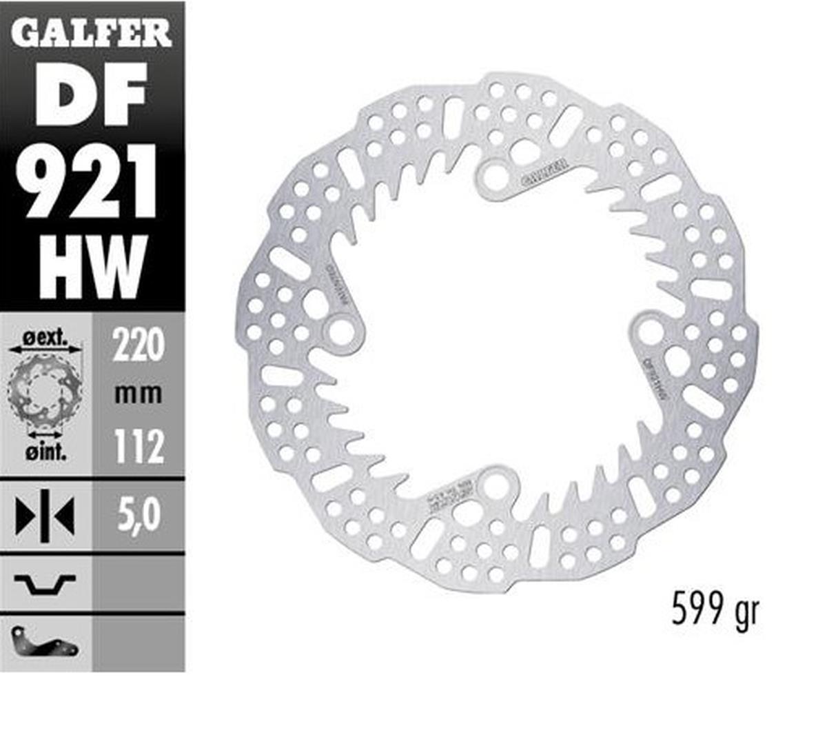 GALFER brzdový kotouč zadní SHERCO SE 125 21-24; 250SE/SEF 14-24; 300SE/SEF 14-24; 450SEF 15-24 (220X112X5mm) SHARK ENDURO MX