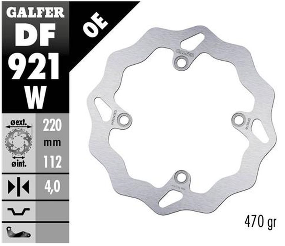Brake disc rearGALFER DF921W