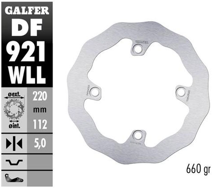 Brake disc rearGALFER DF921WLL
