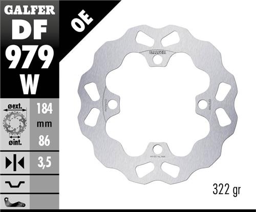 Brake disc rearGALFER DF979W