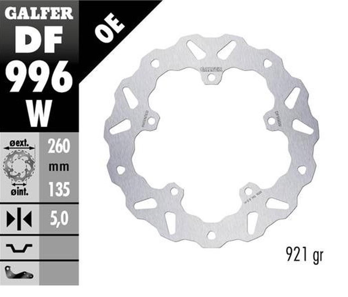 Brake disc rearGALFER DF996W