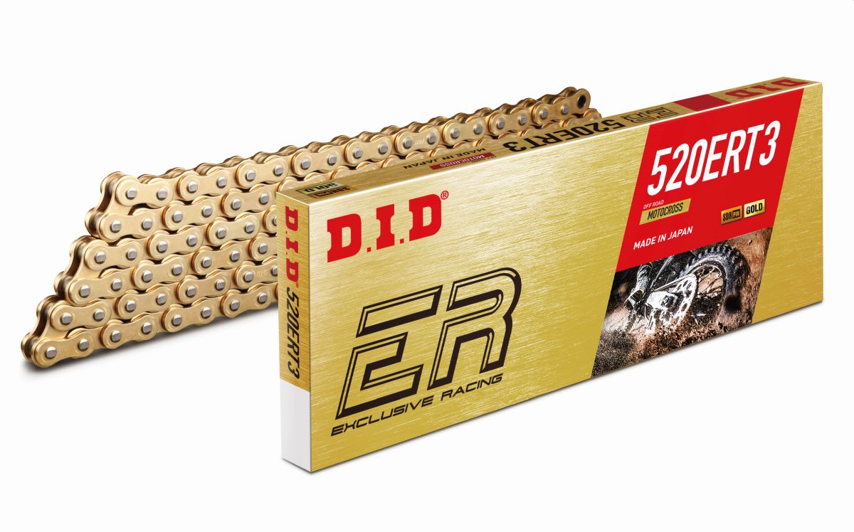DID drive chain 520ERT3GG-112 (112-articles) without O-KROUžků golden / golden disconnected + buckle - replaced by 520ert2 (DID520ERT3G&G-112RB)