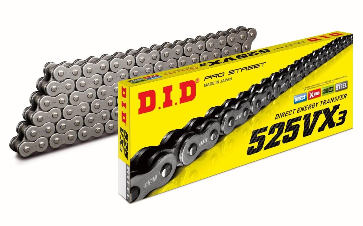DID drive chain 525VX3-118 (118 articles) X-RING disconnected + rivet coupling (DID525VX3-118)