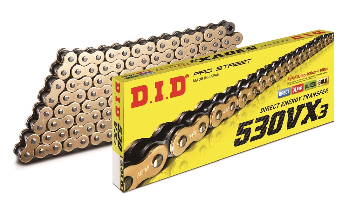DID drive chain 50(530)VX3GB-110 (110 articles) X-RING golden disconnected + rivet coupling (50VX3GB-110) (DID530VX3G&B-110)