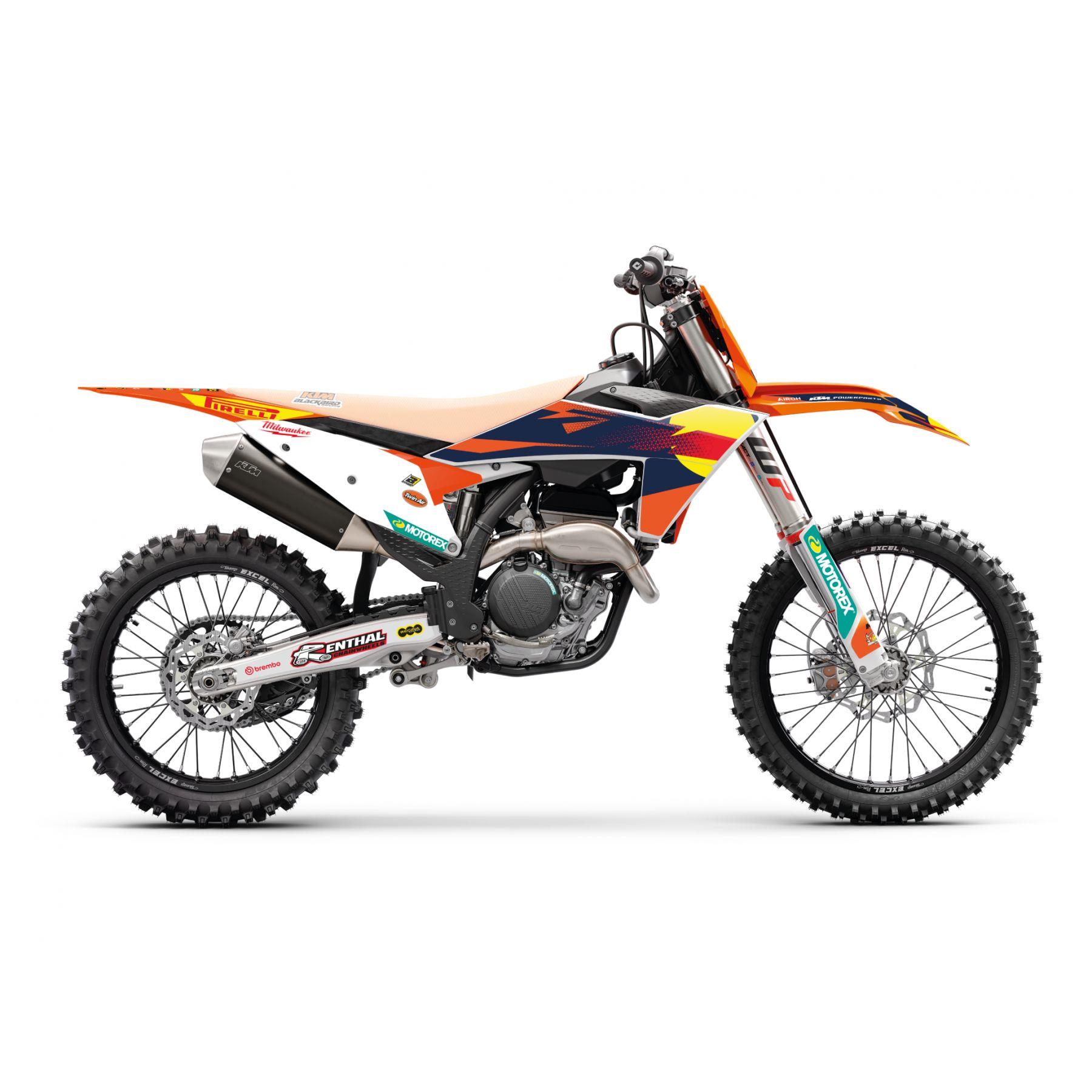 BLACKBIRD sada samolepek (dýhy) KTM SX/SX-F 23-24, EXC/EXC-F 24-25 REPLICA KTM FACTORY MXGP KTM barva oranžováZKOWY (BLACKBIRD sada samolepek (dýhy))