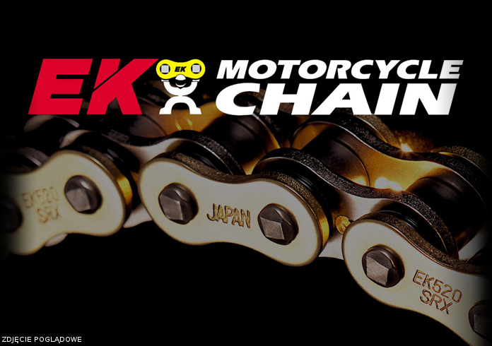 EK hnací řetěz EK525SROZ2 124 článků O-kroužek (DO 750ccm) (40KN) vyrobeno v Japonsku nýtovací spojka