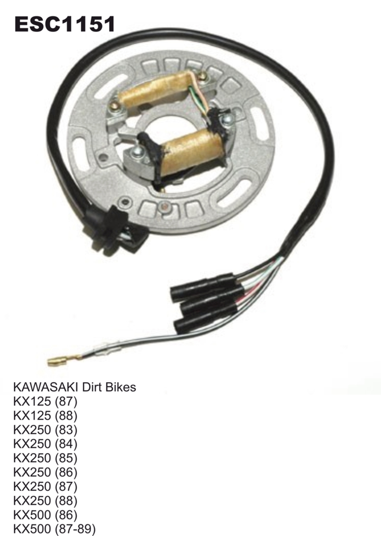 ELECTROSPORT vinutí alternátoru (stator) KAWASAKI KX 125 87-88, 250 83-88, 500 86-88