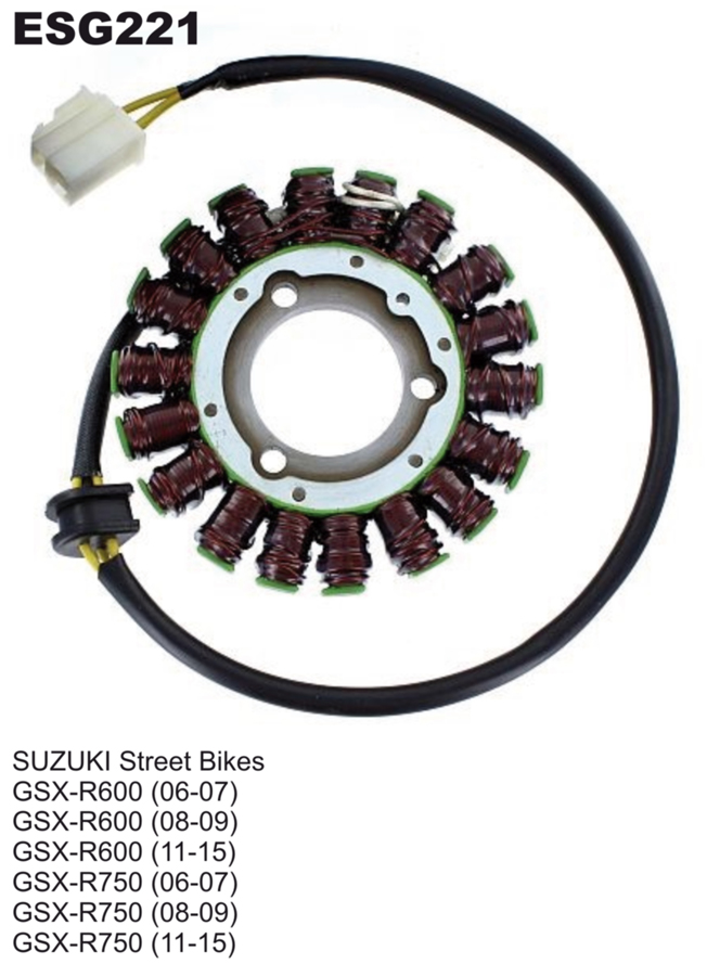 ELECTROSPORT alternator winding (stator) SUZUKI gsxr 600 06-17, gsxr 750 06-17 (ESG221)