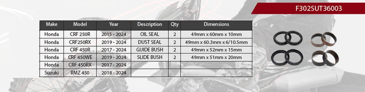 Repair kit shock absorbers front SHOWA F302SUT36003
