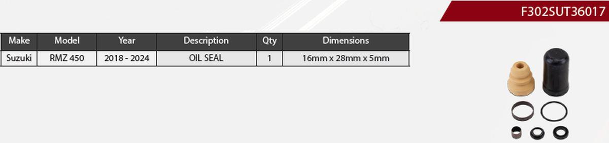 Central (rear) shock absorber repair kit SHOWA F302SUT36017
