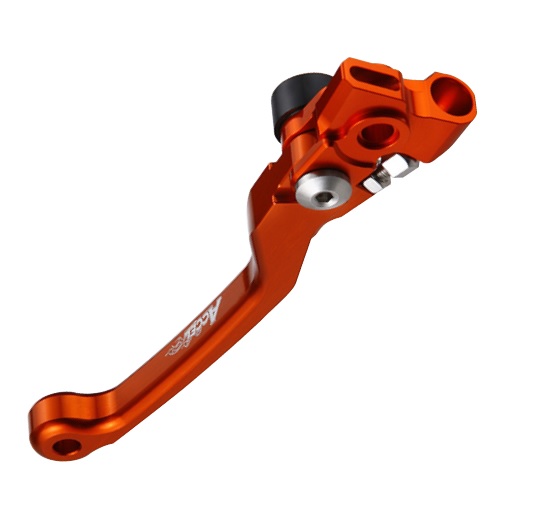 ACCEL výklopná spojková páčka KTM SX/SXF/EXC 07-18 (pumpa BREMBO) barva oranžová (EASY PULL - lehký spojka) (ACCEL výklopná spojková páčka KTM)