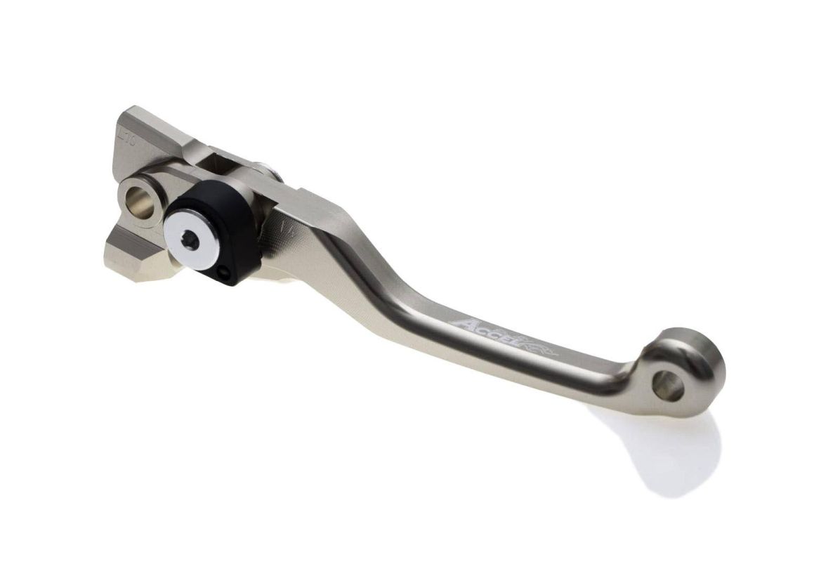 ACCEL výklopná spojková páčka KTM SX/SXF/EXC 07-18 (pumpa BREMBO) barva titanová (EASY PULL - lehký spojka) (ACCEL výklopná spojková páčka KTM)