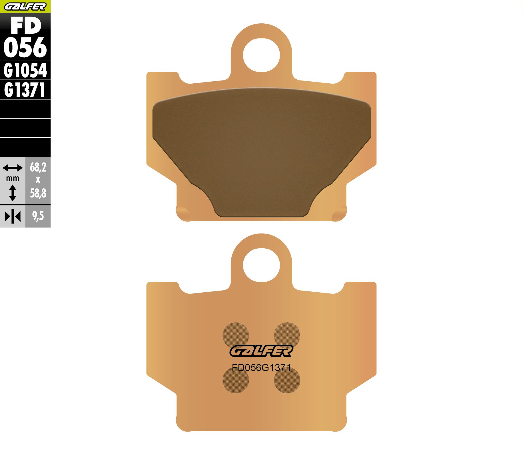 GALFER brake pads KH081 sintered metal (gold) SINTER STREET