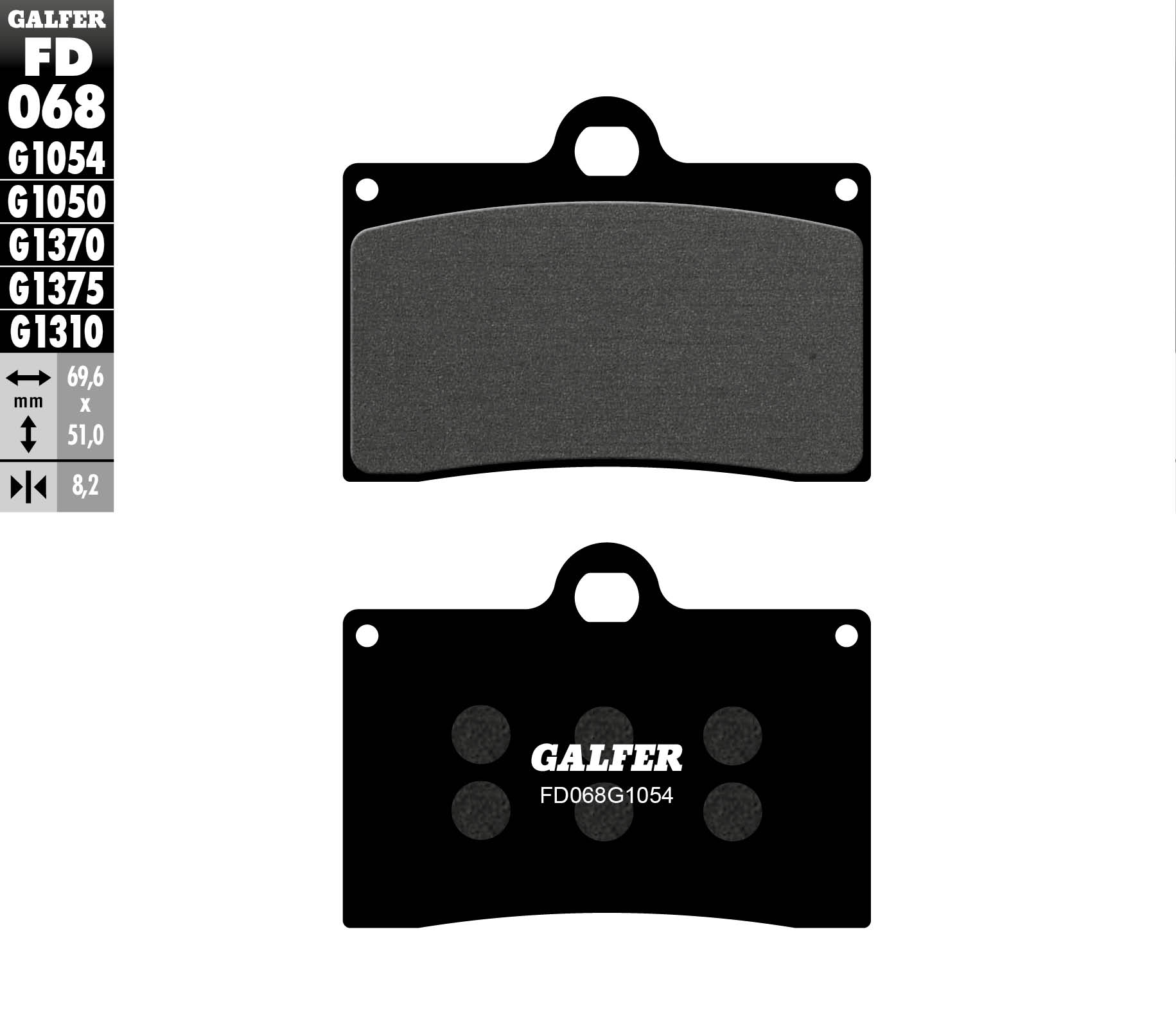 GALFER brzdové destičky KH095 polokovové