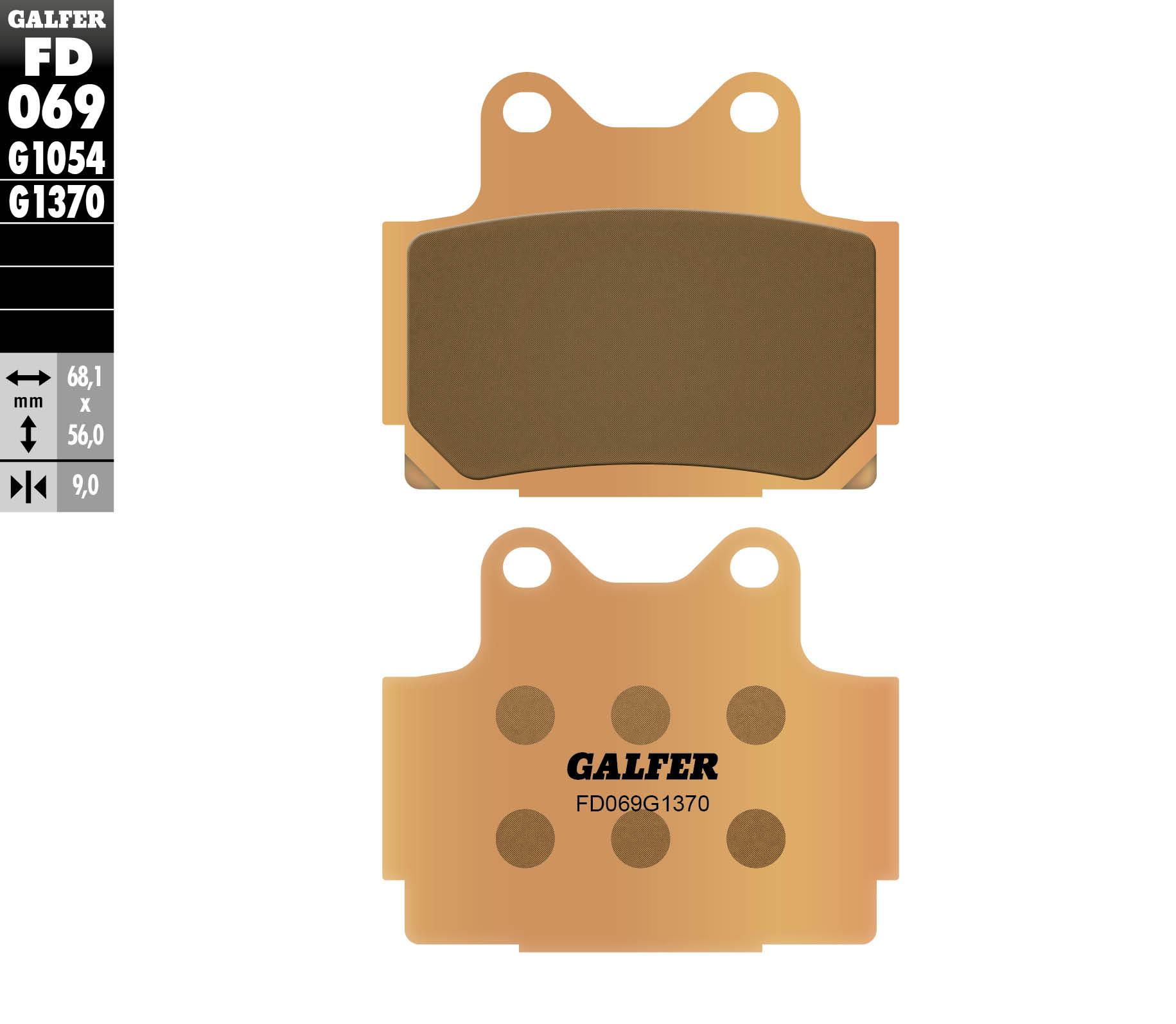 GALFER brzdové destičky KH104 sintrované barva zlatá STREET