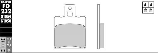 GALFER brzdové destičky KH047 polokovové (tloušťka 8,0mm)
