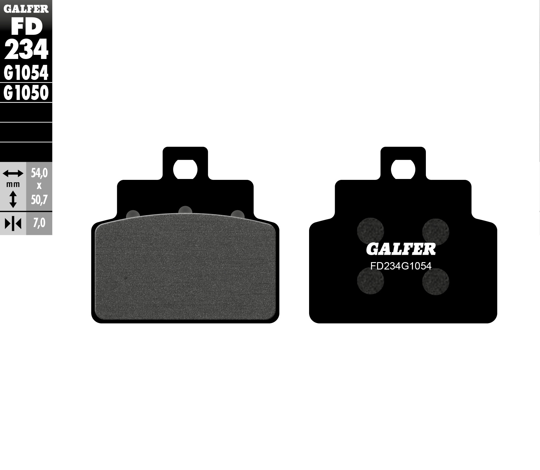 GALFER brzdové destičky KH301 polokovové skútr APRILIA
