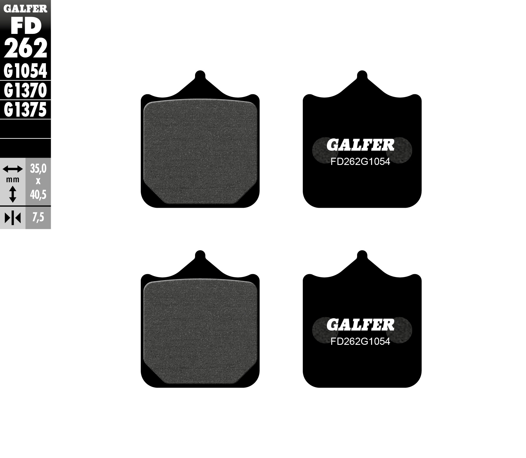 Brzdové destičky Galfer FD262G1054 (KH322/4)