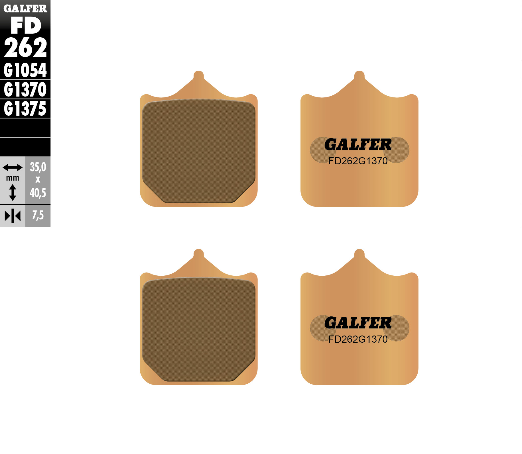 Brzdové destičky Galfer FD262G1370 (KH322/4)