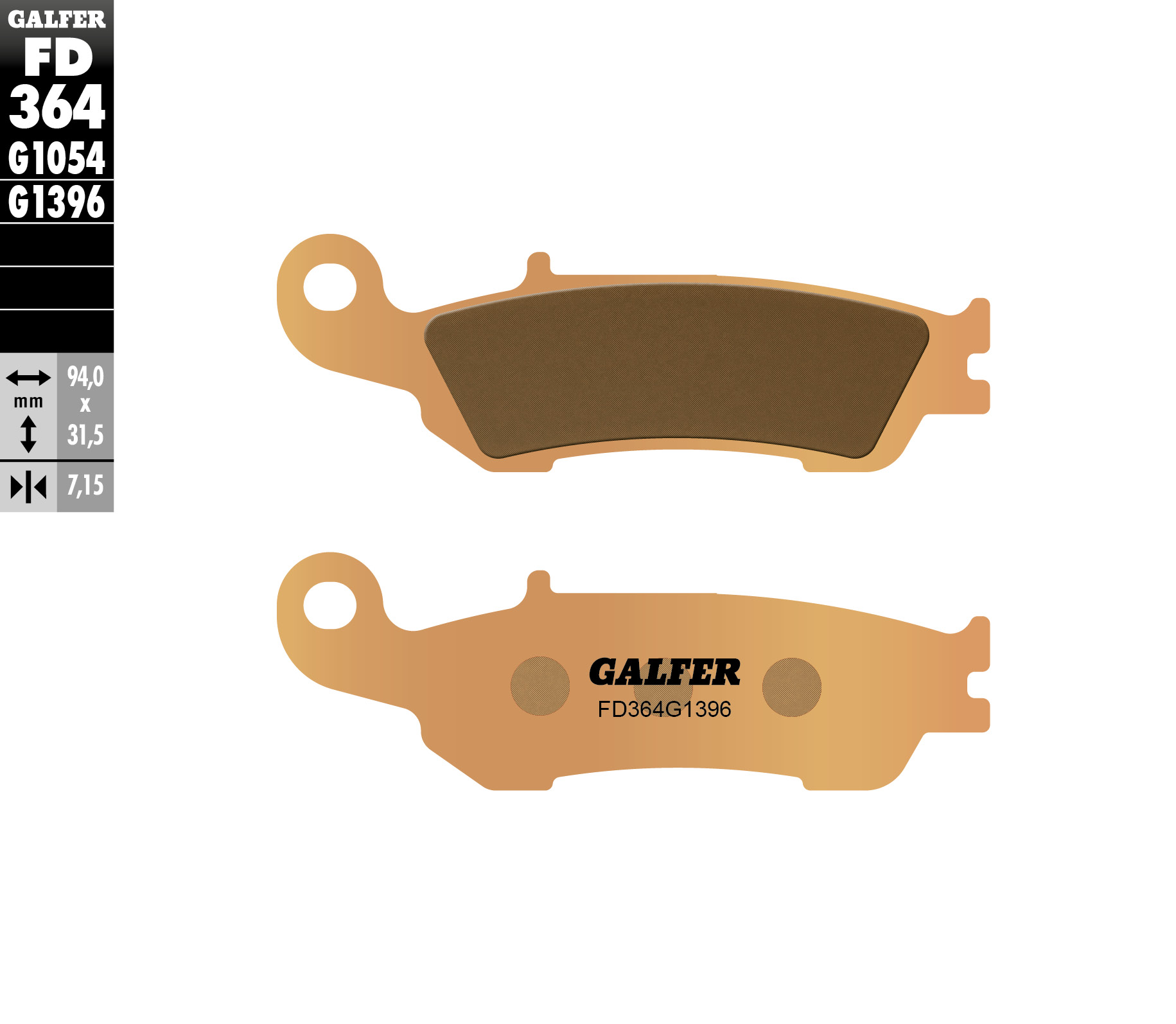 Brake pads GALFER FD364G1396 (KH450)