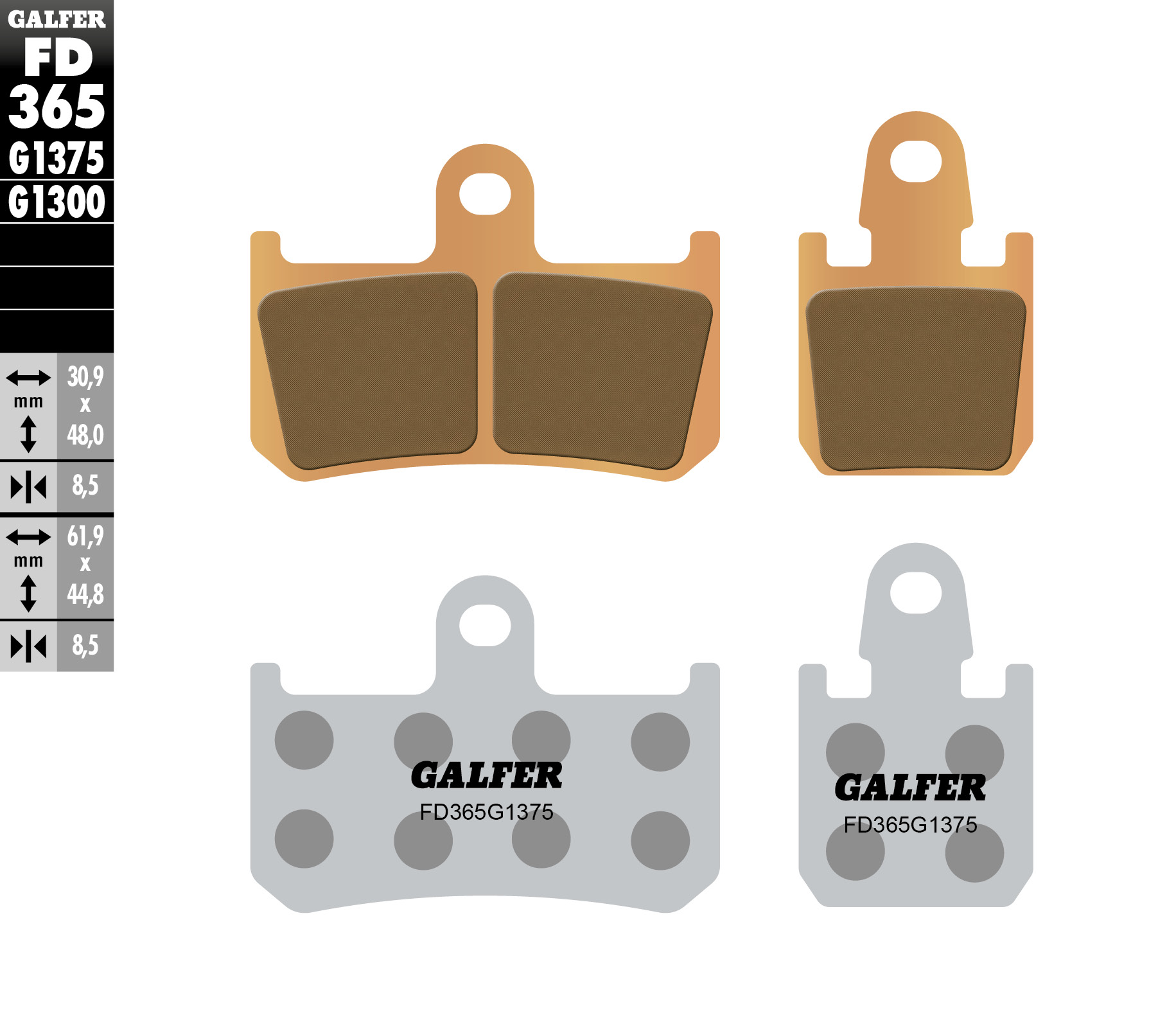Brake pads GALFER FD365G1375 (KH442/4)