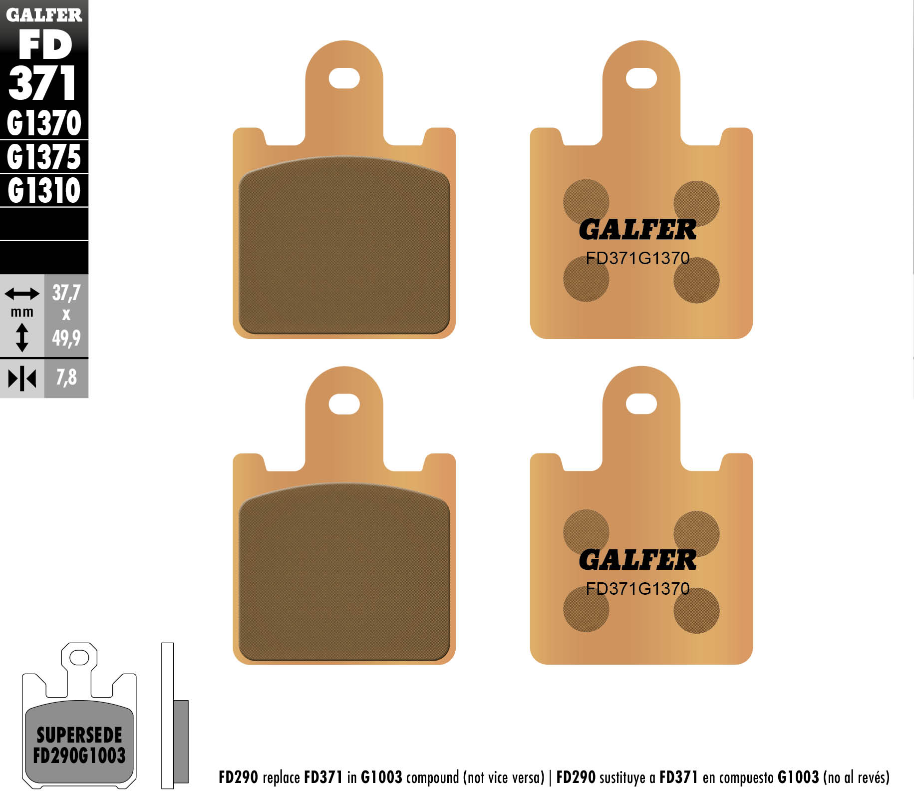 Brake pads GALFER FD371G1370 (KH417/4)