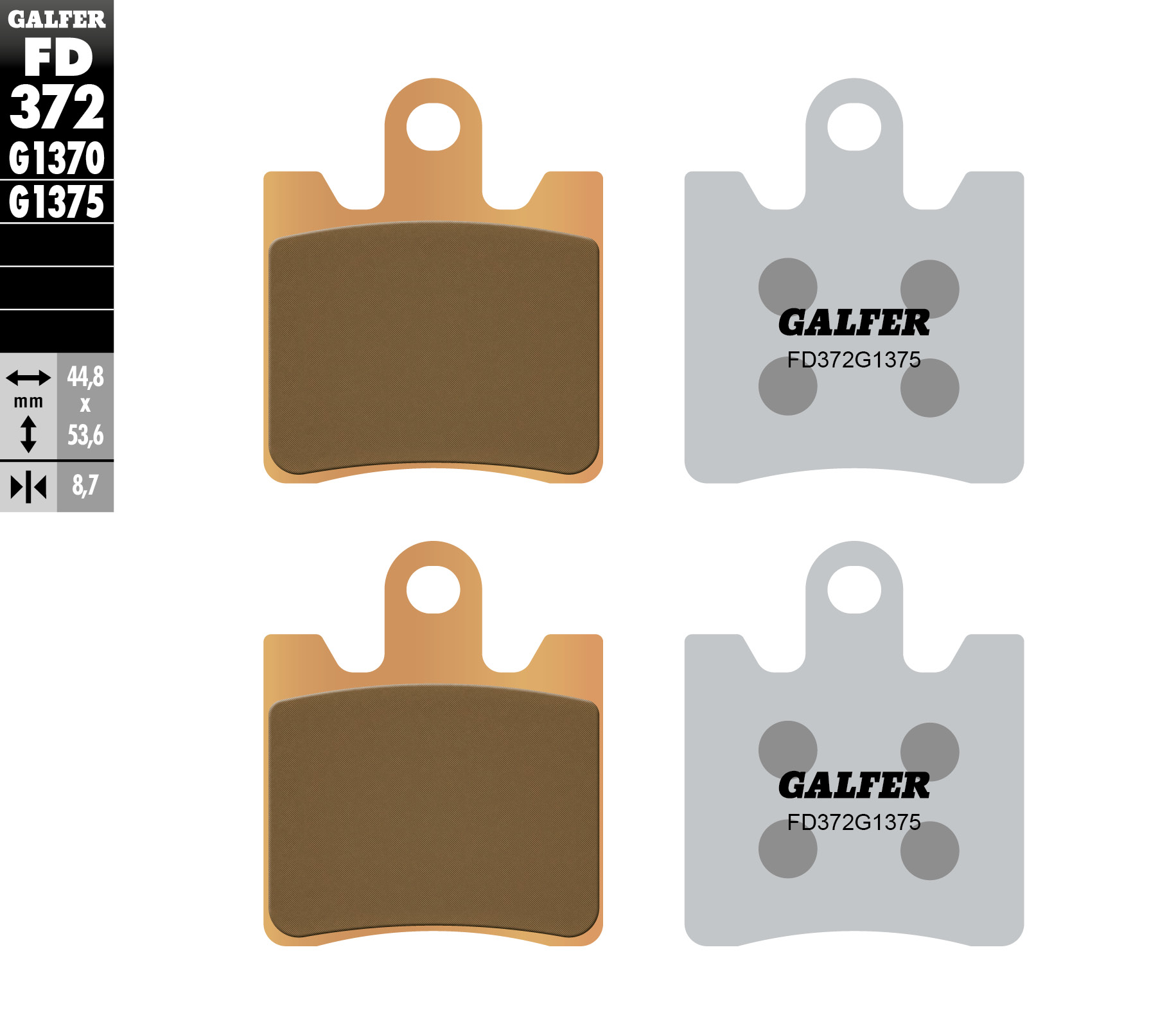 Brake pads GALFER FD372G1375 (KH423/4)