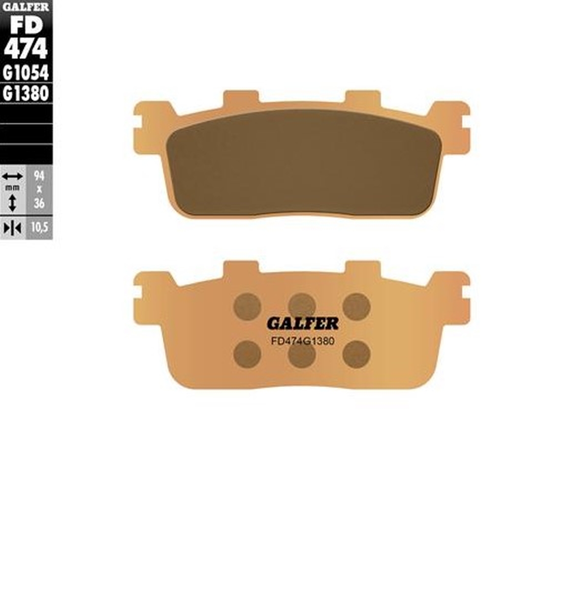 GALFER brake pads KH607 sinteredcolour gold scooter (FD474G1380)