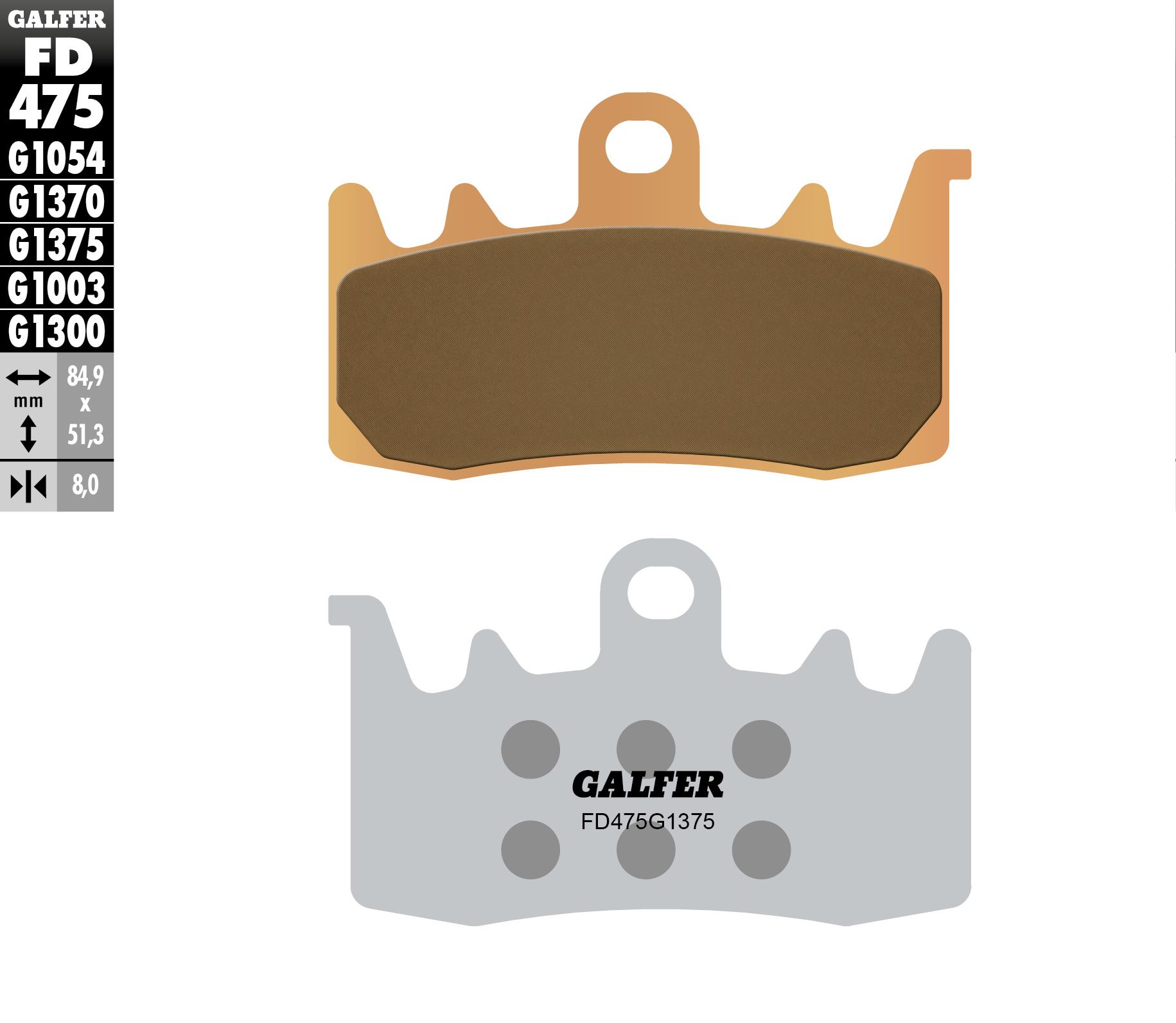 Brzdové destičky Galfer FD475G1375 (KH630)